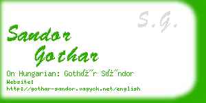 sandor gothar business card